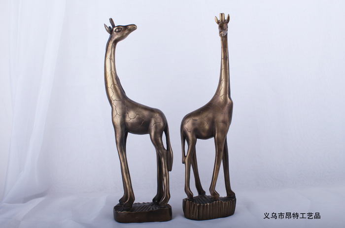 Resin Crafts Modern Minimalist Antique Copper Giraffe Decoration Home Decoration Gift Desk Decoration