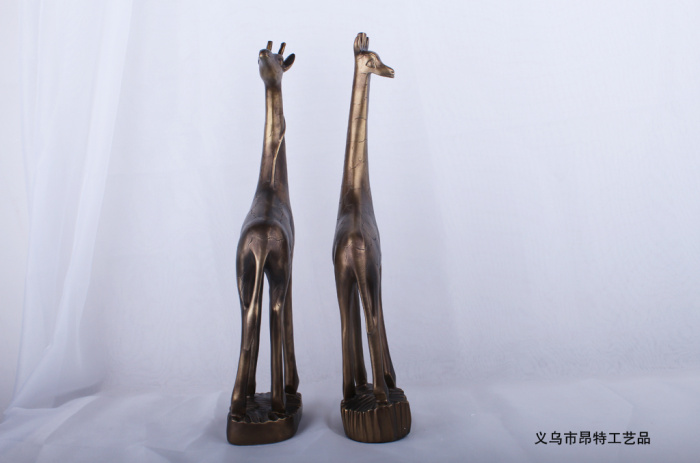 Resin Crafts Modern Minimalist Antique Copper Giraffe Decoration Home Decoration Gift Desk Decoration