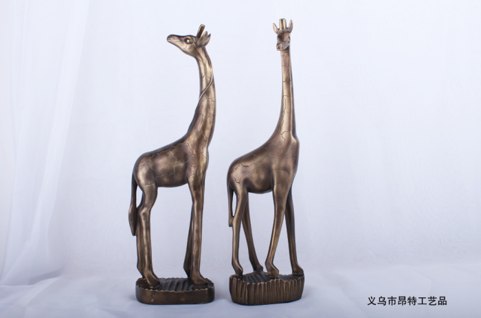 Resin Crafts Modern Minimalist Antique Copper Giraffe Decoration Home Decoration Gift Desk Decoration