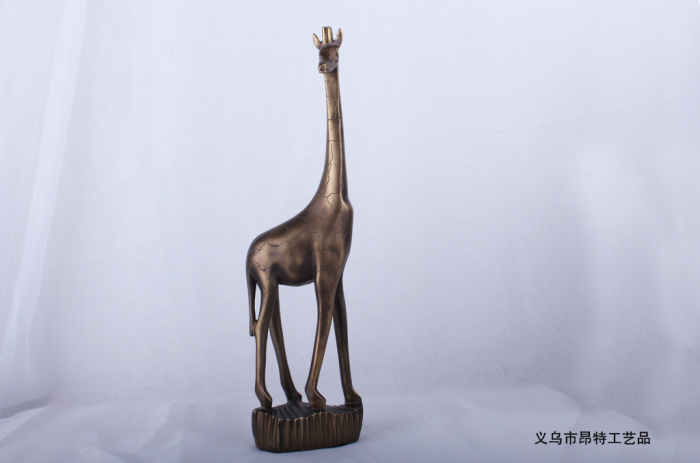 Resin Crafts Modern Minimalist Antique Copper Giraffe Decoration Home Decoration Gift Desk Decoration