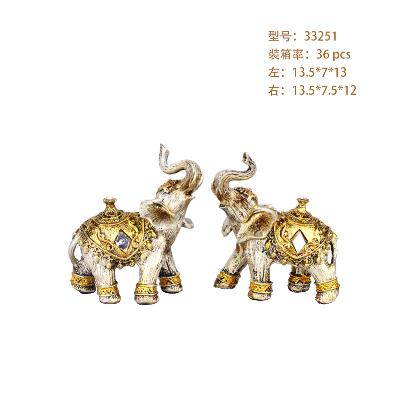 Resin Crafts Thai Golden Object Decoration Living Room TV Cabinet Small Window Home Decoration Gift