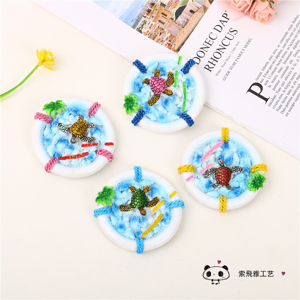 Cartoon Resin Crafts Tropical Turtle Refridgerator Magnets Tourist Souvenir Home Decorative Sticker