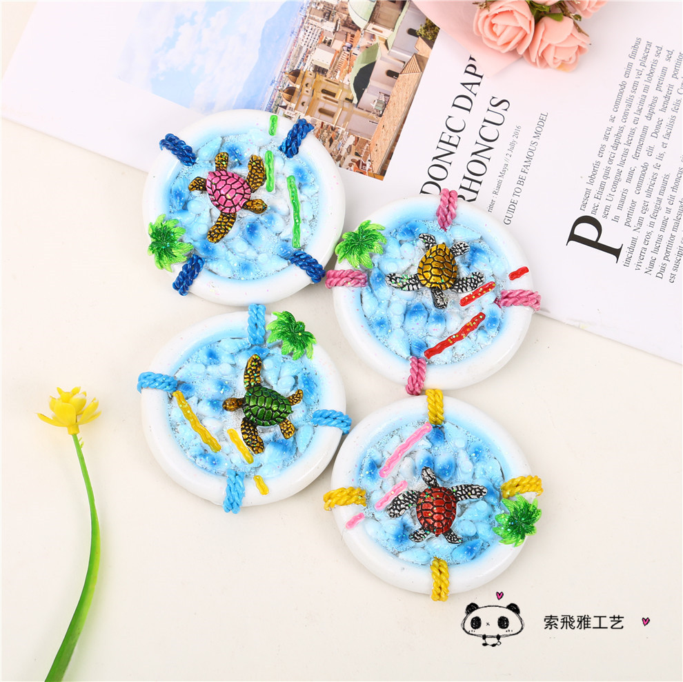 Cartoon Resin Crafts Tropical Turtle Refridgerator Magnets Tourist Souvenir Home Decorative Sticker