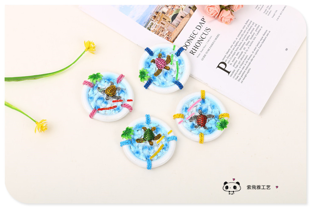Cartoon Resin Crafts Tropical Turtle Refridgerator Magnets Tourist Souvenir Home Decorative Sticker