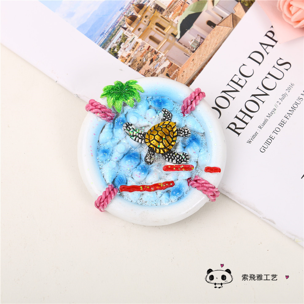 Cartoon Resin Crafts Tropical Turtle Refridgerator Magnets Tourist Souvenir Home Decorative Sticker