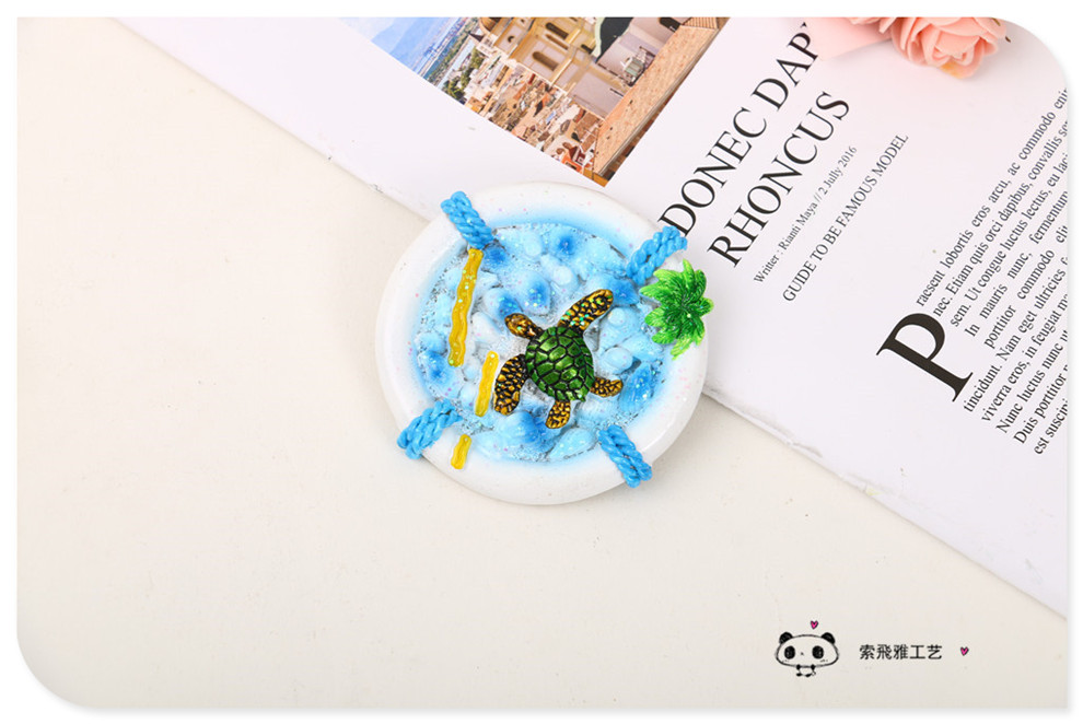 Cartoon Resin Crafts Tropical Turtle Refridgerator Magnets Tourist Souvenir Home Decorative Sticker