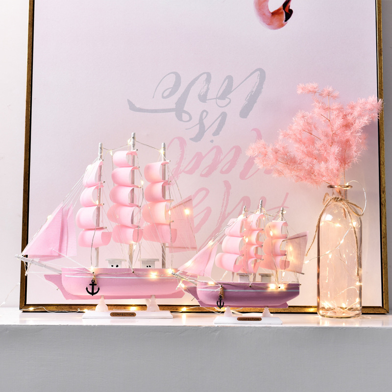 Sailboat Sailing Crafts Simulation Solid Wood Small Wooden Boat Model Decoration Ornaments Graduation Season Gift