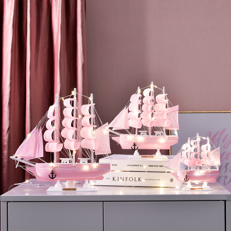Sailboat Sailing Crafts Simulation Solid Wood Small Wooden Boat Model Decoration Ornaments Graduation Season Gift