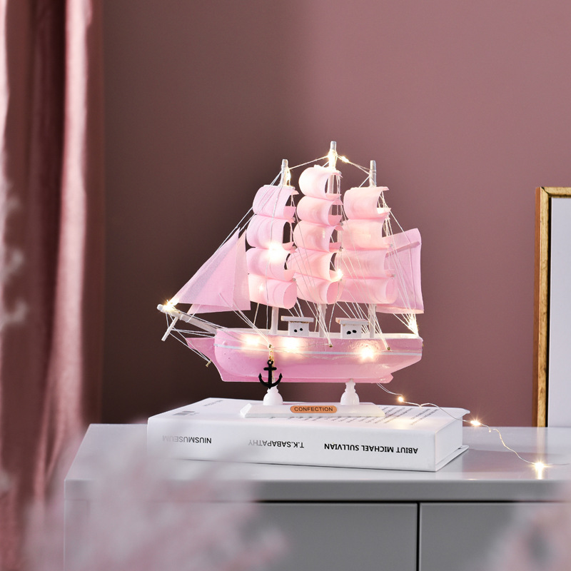 Sailboat Sailing Crafts Simulation Solid Wood Small Wooden Boat Model Decoration Ornaments Graduation Season Gift