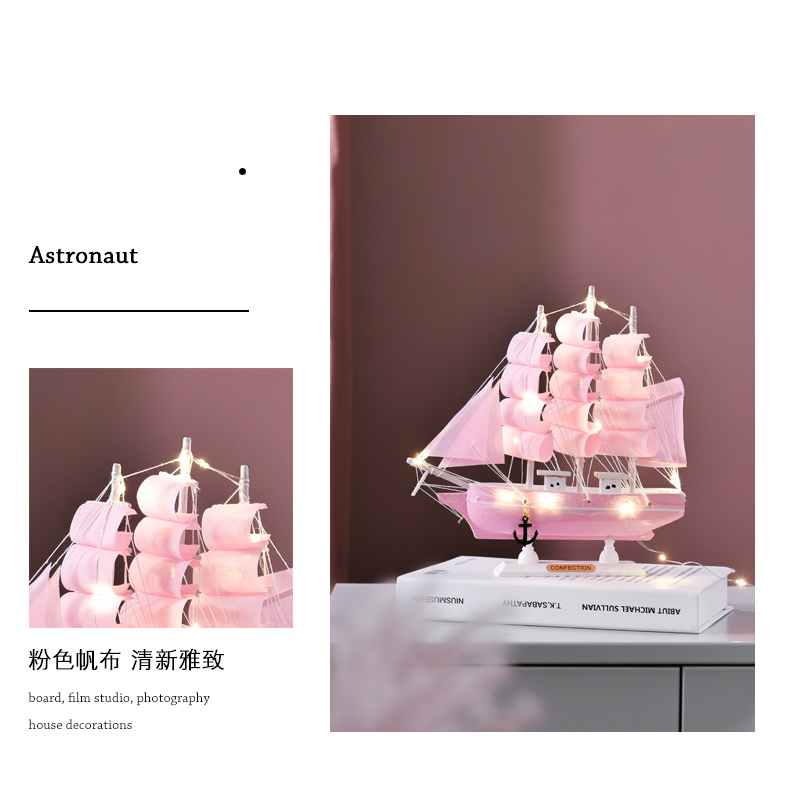 Sailboat Sailing Crafts Simulation Solid Wood Small Wooden Boat Model Decoration Ornaments Graduation Season Gift