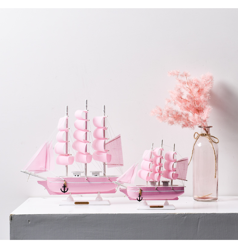 Sailboat Sailing Crafts Simulation Solid Wood Small Wooden Boat Model Decoration Ornaments Graduation Season Gift