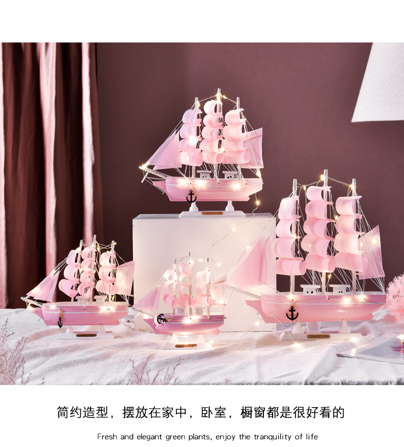 Sailboat Sailing Crafts Simulation Solid Wood Small Wooden Boat Model Decoration Ornaments Graduation Season Gift
