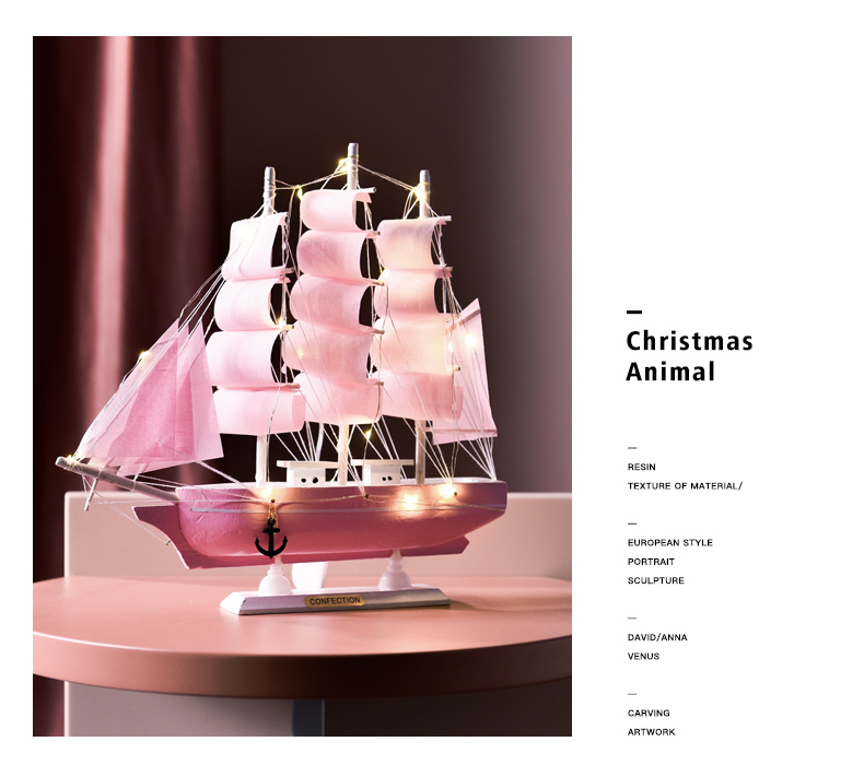 Sailboat Sailing Crafts Simulation Solid Wood Small Wooden Boat Model Decoration Ornaments Graduation Season Gift
