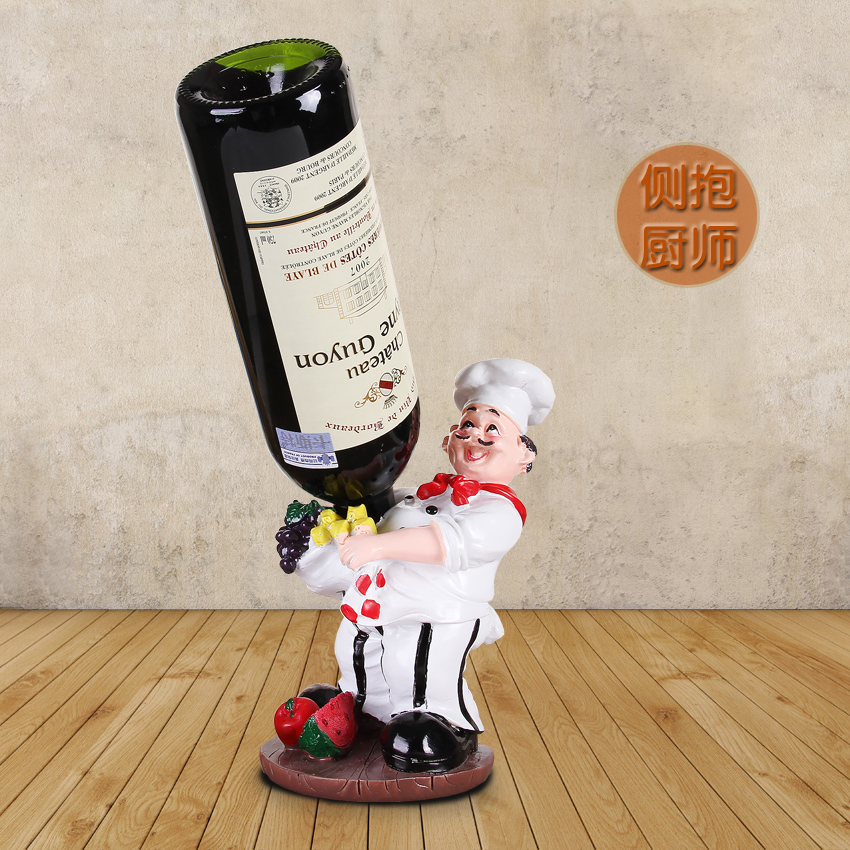 Resin Crafts Creative Chef Wine Rack Home Decoration Wine Cabinet Wine Rack Cartoon Ornaments
