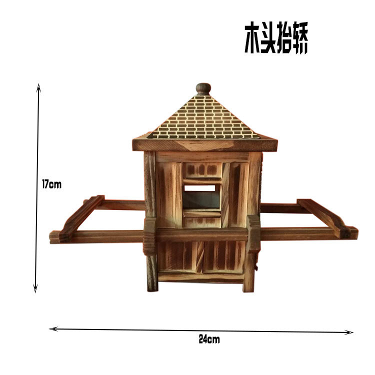 Travel Crafts Wooden Hand Lift Car Wooden Flower Car Antique Flower Car Vintage Wood Products Temple Fair Supply