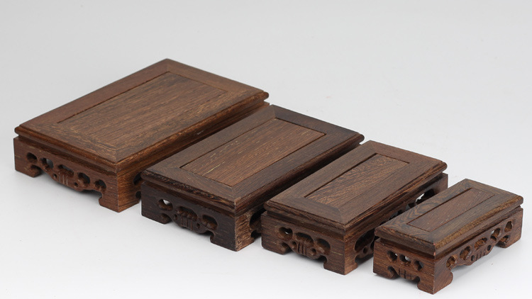 Door Frame Rosewood Base Long Square Crafts Decoration Purple Clay Pot Wood Carving Wooden Pallet Factory Direct Sales
