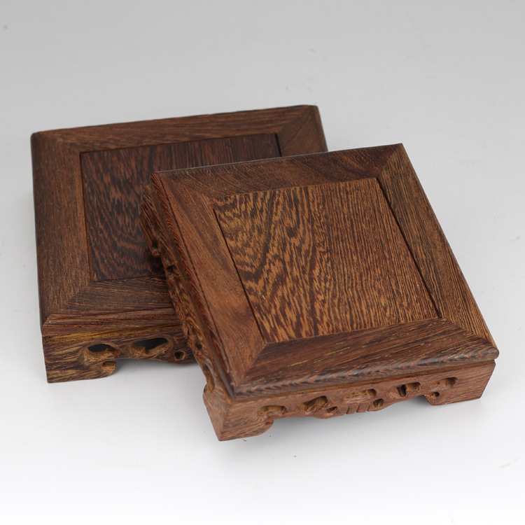 Door Frame Rosewood Base Long Square Crafts Decoration Purple Clay Pot Wood Carving Wooden Pallet Factory Direct Sales