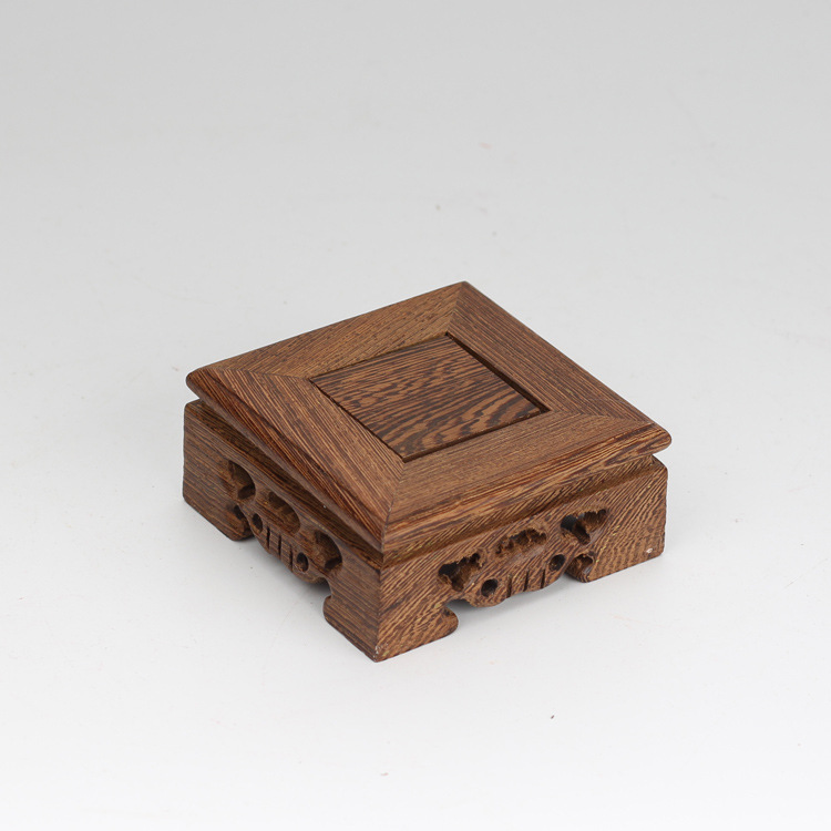 Door Frame Rosewood Base Long Square Crafts Decoration Purple Clay Pot Wood Carving Wooden Pallet Factory Direct Sales