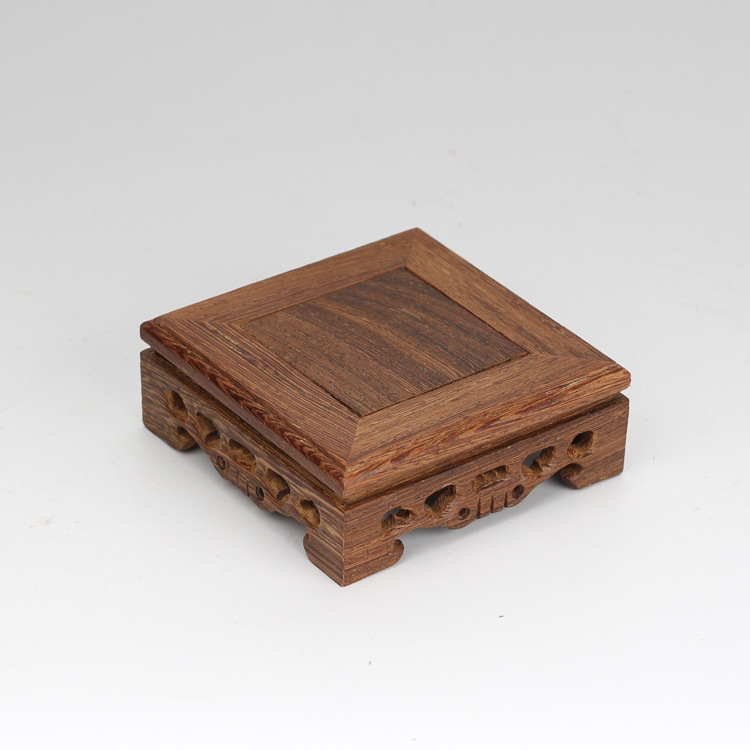 Door Frame Rosewood Base Long Square Crafts Decoration Purple Clay Pot Wood Carving Wooden Pallet Factory Direct Sales