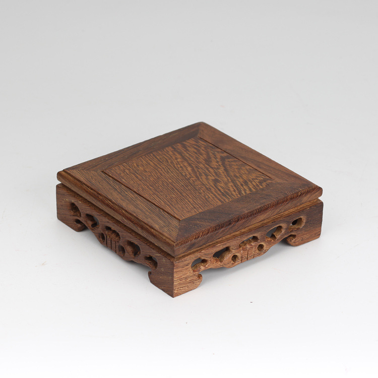Door Frame Rosewood Base Long Square Crafts Decoration Purple Clay Pot Wood Carving Wooden Pallet Factory Direct Sales