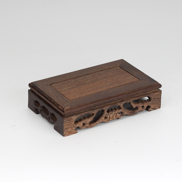 Door Frame Rosewood Base Long Square Crafts Decoration Purple Clay Pot Wood Carving Wooden Pallet Factory Direct Sales