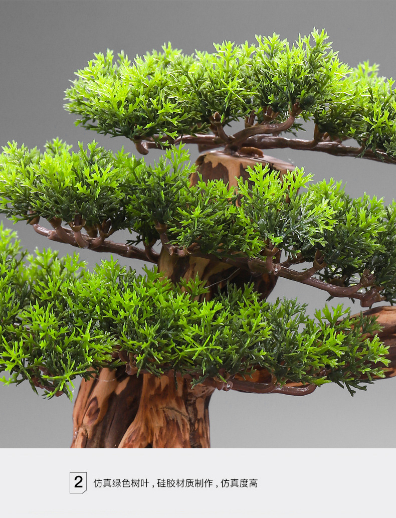 Welcome Pine Bonsai Simulation New Chinese Artificial Plant Hotel Club Entrance Living Wood crafts