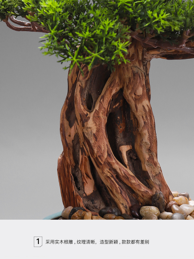 Welcome Pine Bonsai Simulation New Chinese Artificial Plant Hotel Club Entrance Living Wood crafts