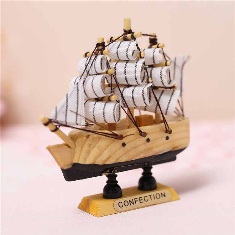 Pink Girl Heart with Lighting Chain Sailing Wooden Ship Model Living Room Partition Wood crafts