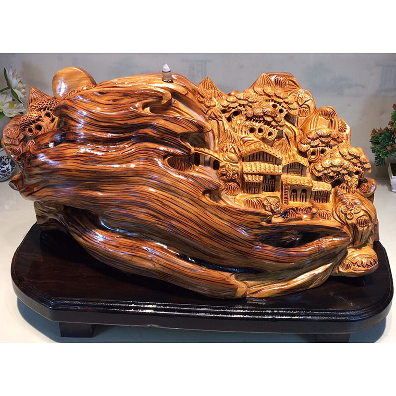 Taihang Thuja Sutchuenensis Root Carving Decoration Red Oil Backflow Incense with Shape Wood Carving Wood crafts Taihang Thuja Sutchuenensis Root Carving Decoration Red Oil Backflow Incense with Shape Wood Carving Wood crafts