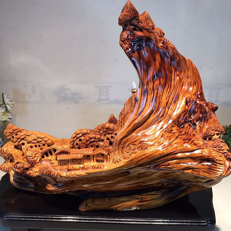 Taihang Thuja Sutchuenensis Root Carving Decoration Red Oil Backflow Incense with Shape Wood Carving Wood crafts Taihang Thuja Sutchuenensis Root Carving Decoration Red Oil Backflow Incense with Shape Wood Carving Wood crafts