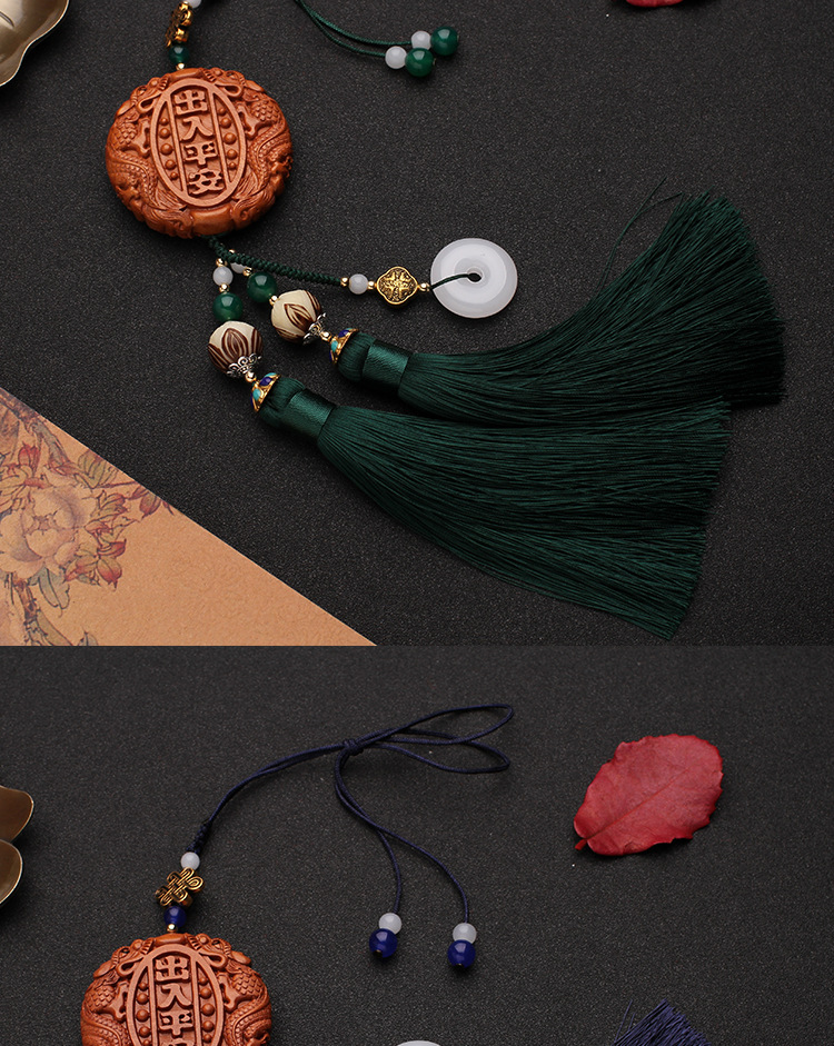 Wood Carving Car Interior Pendant Safe Trip Car Accessories Car Decoration Crafts Rearview Mirror Tassel Car Pendant Wood Carving Car Interior Pendant Safe Trip Car Accessories Car Decoration Crafts Rearview Mirror Tassel Car Pendant