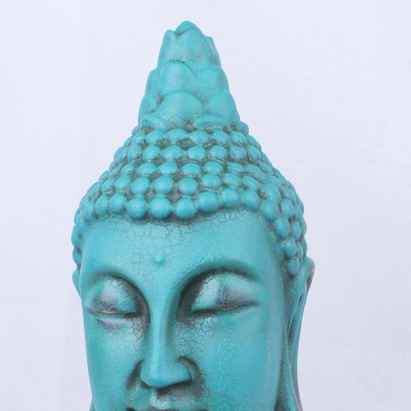 Resin Crafts New Chinese Zen Buddha Head Decoration Living Room Entrance Vairocana Buddha Ornament