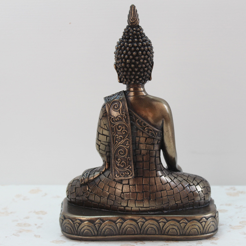 Resin Crafts Thailand Golden Buddha Ornament Home Furnishings Southeast Asia Buddha Head Decorations