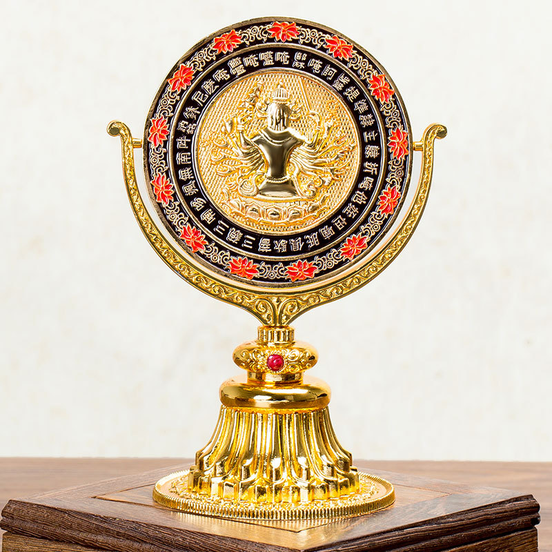 Gilding Painted Mirror Maha Cundi Bodhisattva Quasi-Lifting Bodhisattva Home Buddha for Indoor Worship Ornaments Tibetan