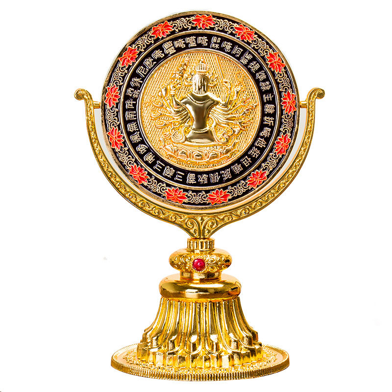 Gilding Painted Mirror Maha Cundi Bodhisattva Quasi-Lifting Bodhisattva Home Buddha for Indoor Worship Ornaments Tibetan
