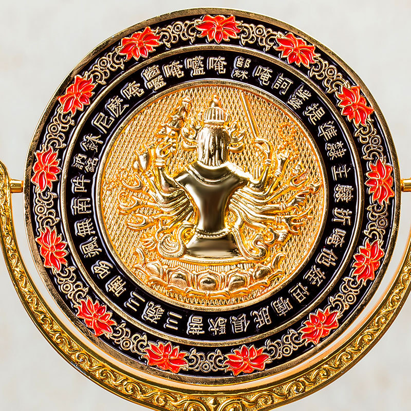 Gilding Painted Mirror Maha Cundi Bodhisattva Quasi-Lifting Bodhisattva Home Buddha for Indoor Worship Ornaments Tibetan