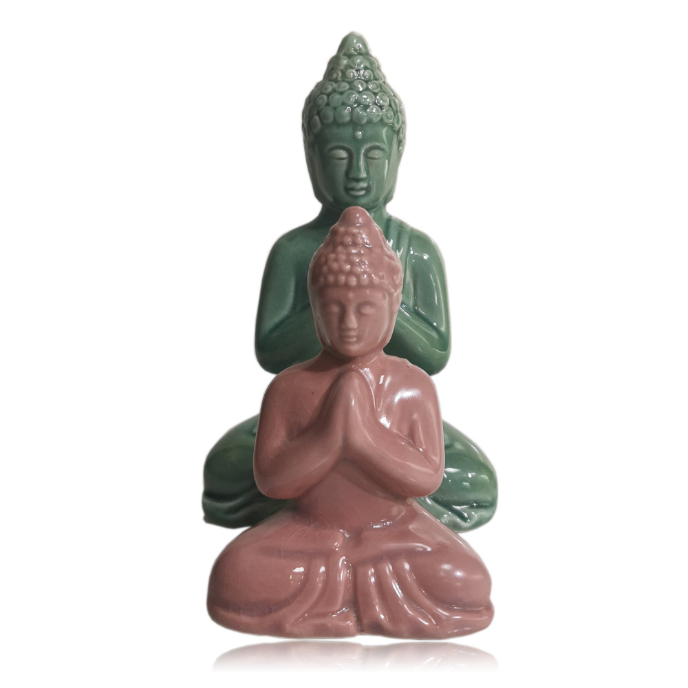 Buddha Zen Small Buddha Statue Home Living Room Office Tea Room Decoration Car God Buddha Safety Decoration Crafts