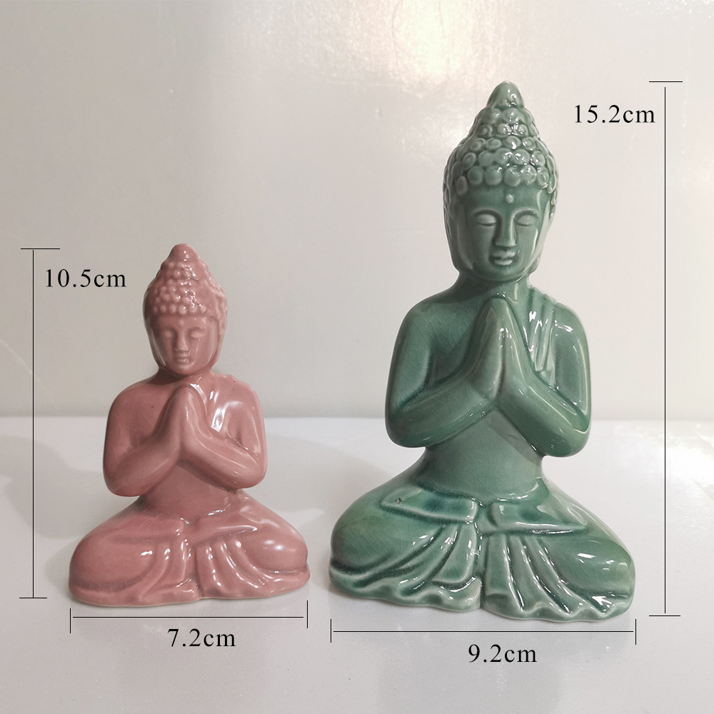 Buddha Zen Small Buddha Statue Home Living Room Office Tea Room Decoration Car God Buddha Safety Decoration Crafts