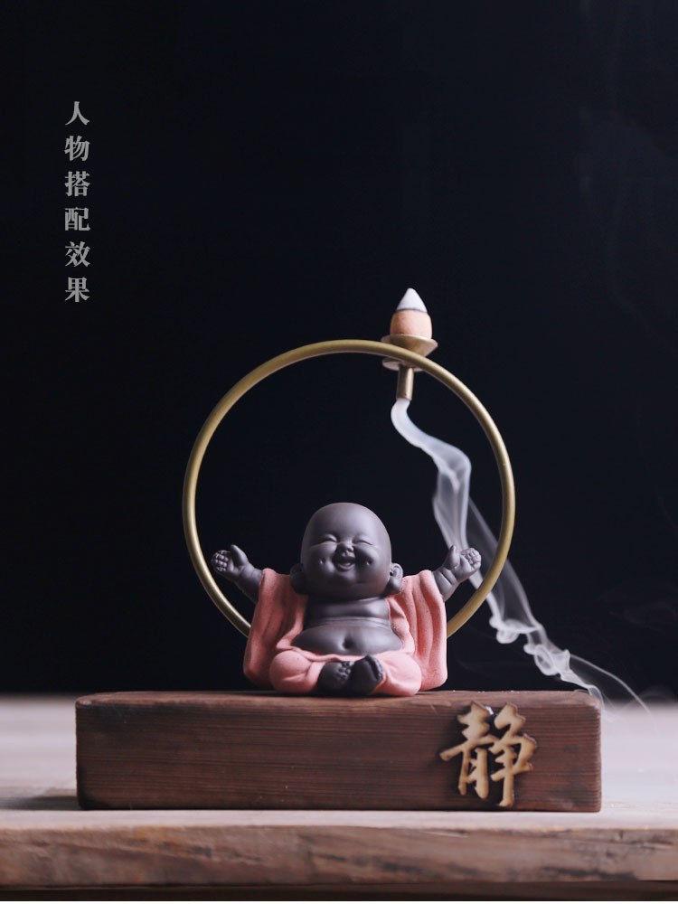 Ornaments Placement Base New Chinese Style Zen Incense Burner Backflow Incense Hallway Buddha Statue Placement Base
