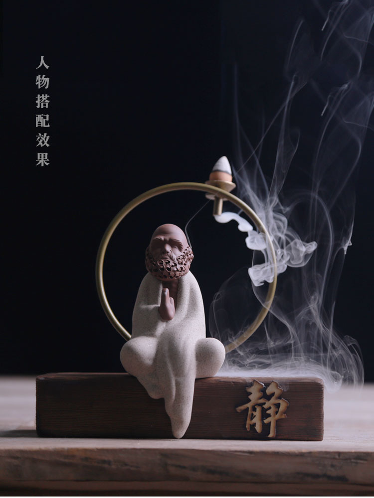 Ornaments Placement Base New Chinese Style Zen Incense Burner Backflow Incense Hallway Buddha Statue Placement Base