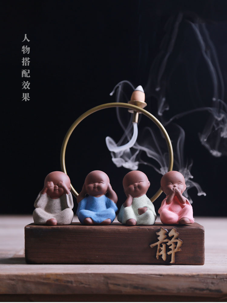 Ornaments Placement Base New Chinese Style Zen Incense Burner Backflow Incense Hallway Buddha Statue Placement Base