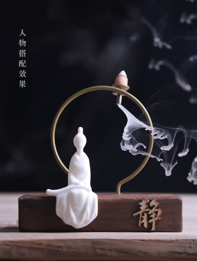 Ornaments Placement Base New Chinese Style Zen Incense Burner Backflow Incense Hallway Buddha Statue Placement Base