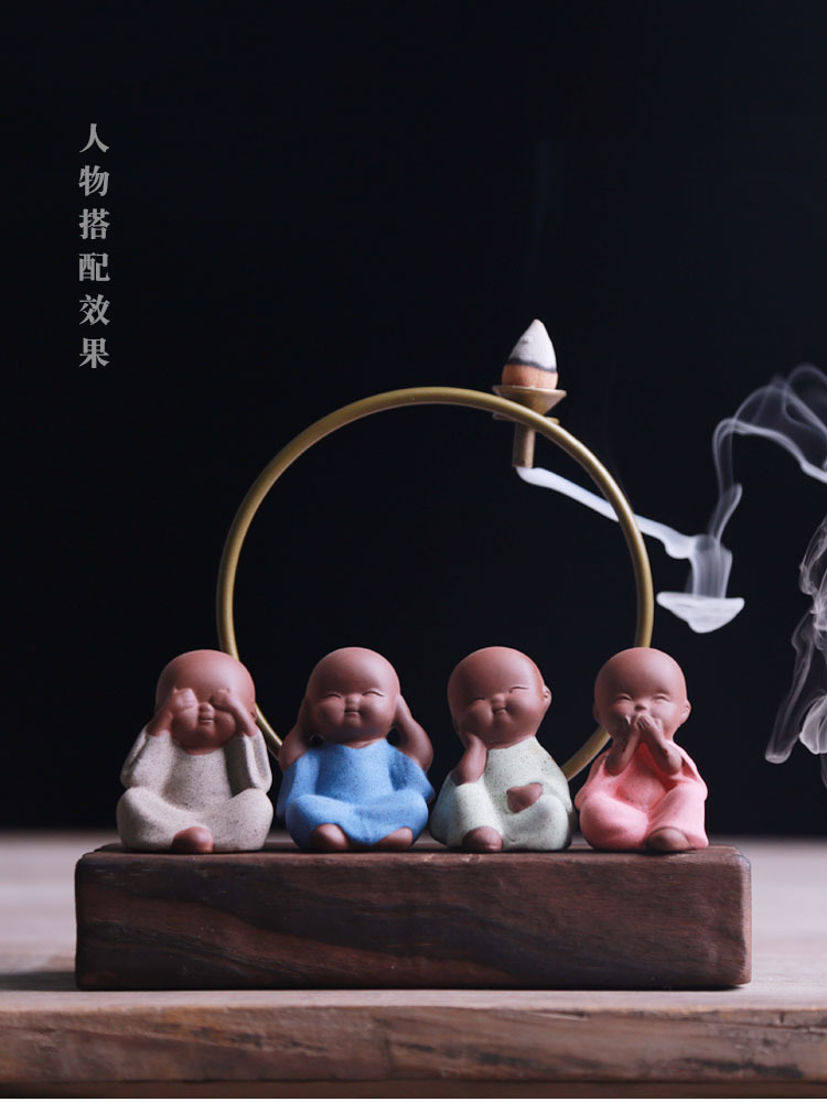 Ornaments Placement Base New Chinese Style Zen Incense Burner Backflow Incense Hallway Buddha Statue Placement Base