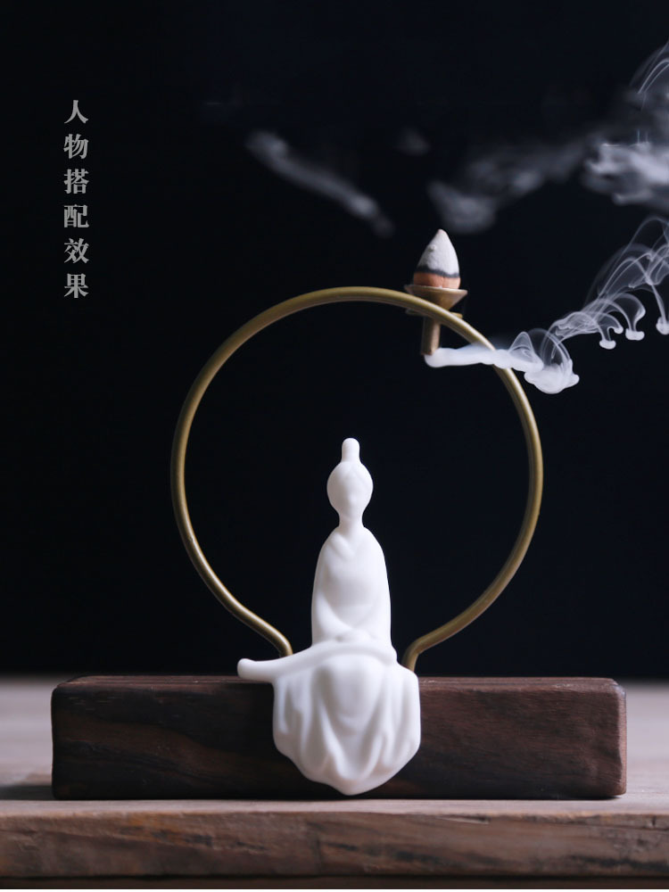 Ornaments Placement Base New Chinese Style Zen Incense Burner Backflow Incense Hallway Buddha Statue Placement Base