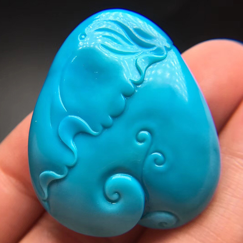 Buddha Turquoise Maitreya Buddha Carvings Smiling Buddha Small Pendant Smiling Face Buddha Guanyin Crafts Accessories