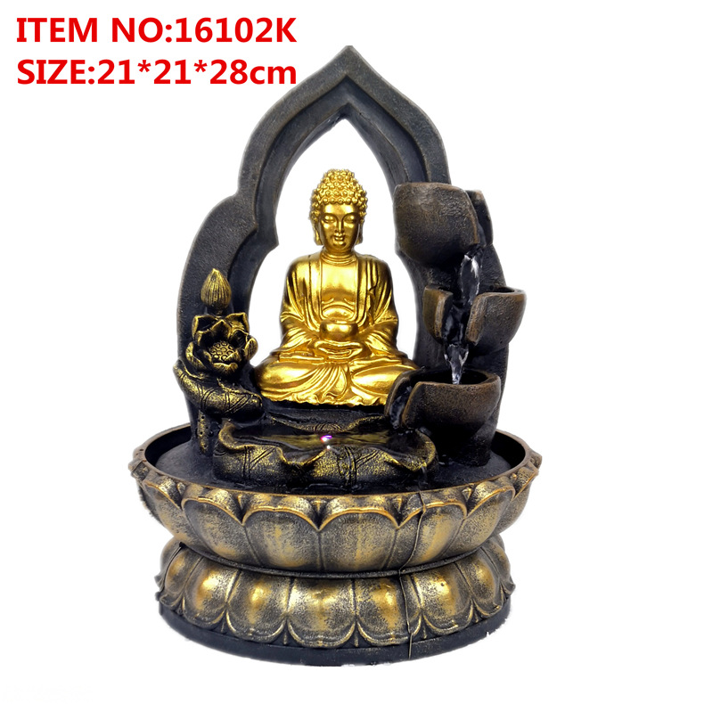 CrossBorder Selling Buddha Resin Crafts Flowing Water Ornaments Desktop Fountain Waterscape Chinese Decoration Gift CrossBorder Selling Buddha Resin Crafts Flowing Water Ornaments Desktop Fountain Waterscape Chinese Decoration Gift