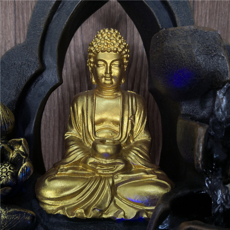 CrossBorder Selling Buddha Resin Crafts Flowing Water Ornaments Desktop Fountain Waterscape Chinese Decoration Gift CrossBorder Selling Buddha Resin Crafts Flowing Water Ornaments Desktop Fountain Waterscape Chinese Decoration Gift