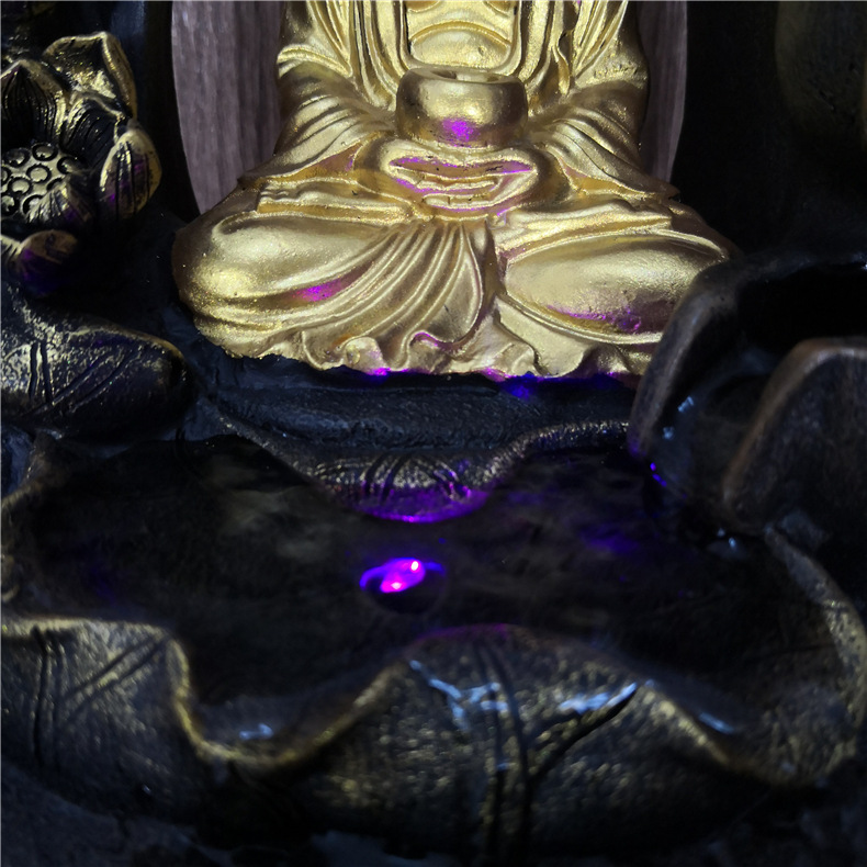 CrossBorder Selling Buddha Resin Crafts Flowing Water Ornaments Desktop Fountain Waterscape Chinese Decoration Gift CrossBorder Selling Buddha Resin Crafts Flowing Water Ornaments Desktop Fountain Waterscape Chinese Decoration Gift