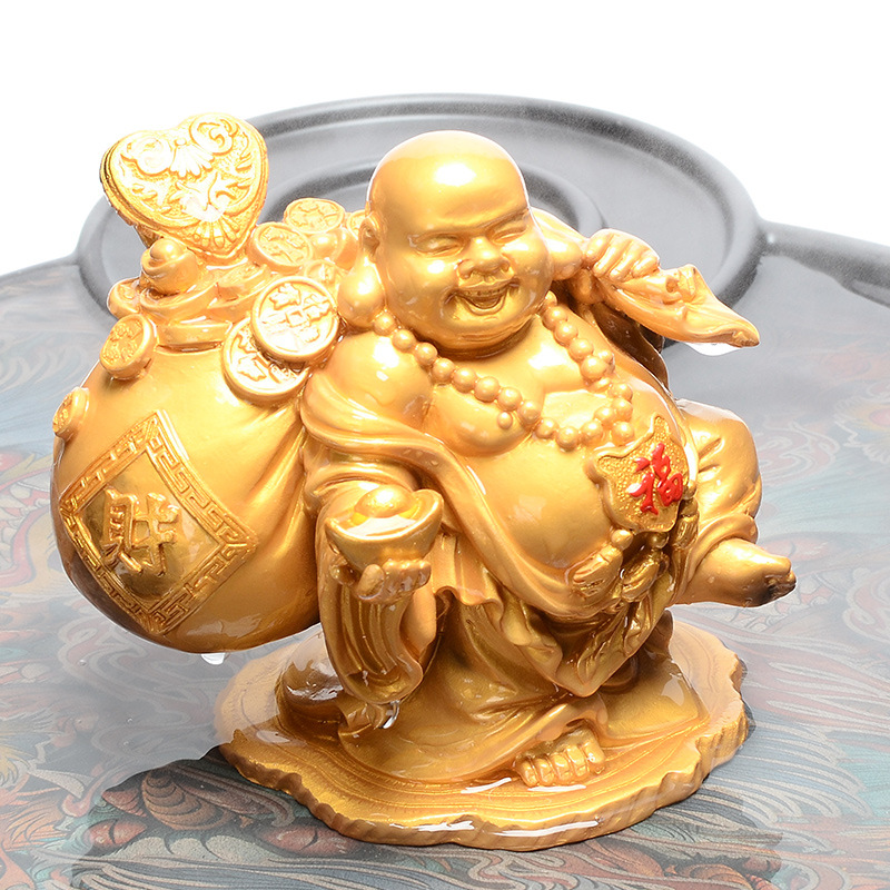 Tea Pet Decoration Flush Color Changing Zen Cloth Bag Monk Tea Table Decoration Creative Maitreya Buddha Tea Art Tea Set
