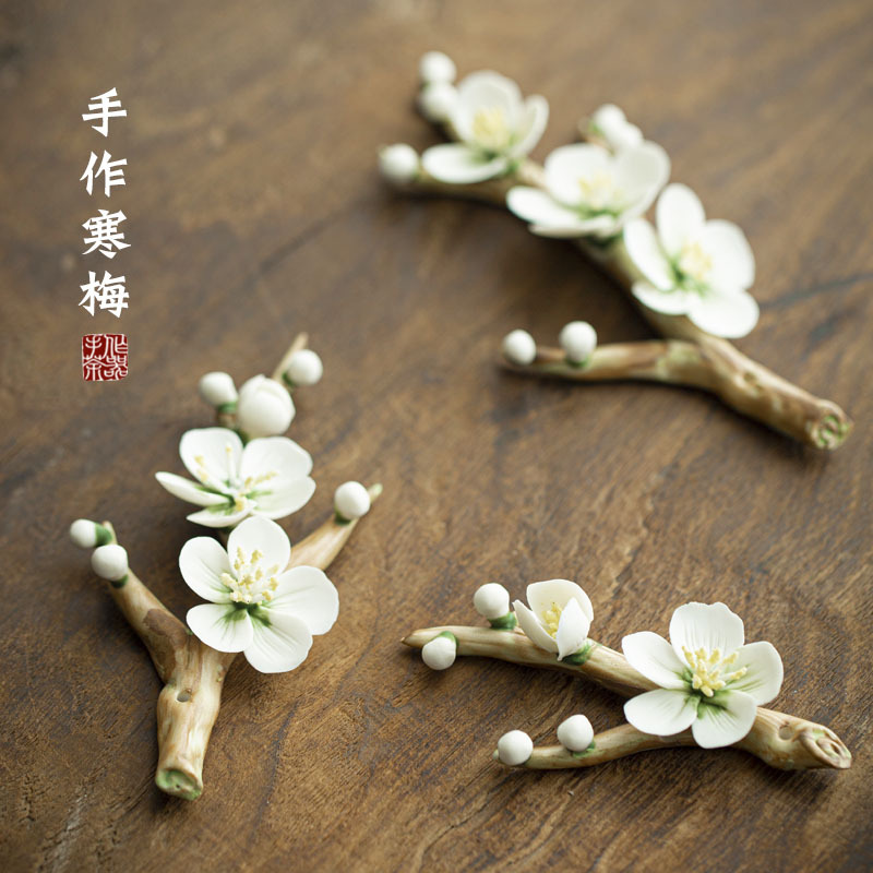 Ceramic Flower Creative Pen Shelf Japanese Tea Ceremony Decoration Tea Ornaments Zen Small Ornaments Buddha Worship